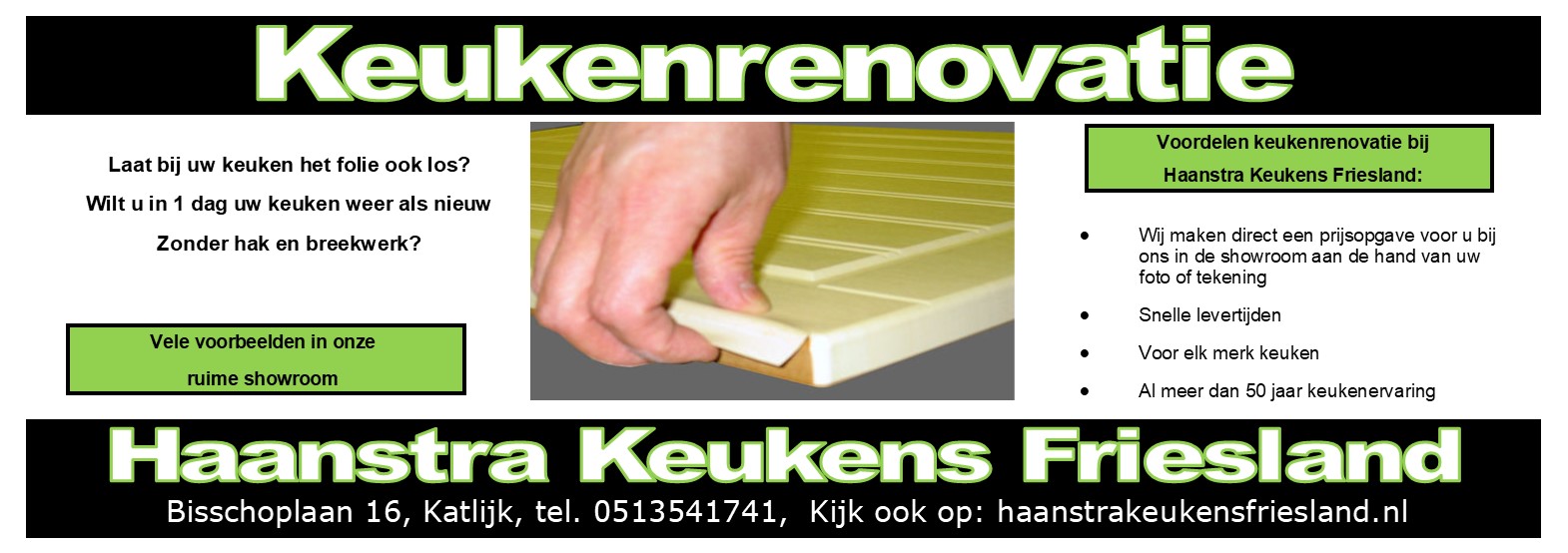 advertentie keukenrenovatie 16 januari zijn wij de gehele dag gesloten