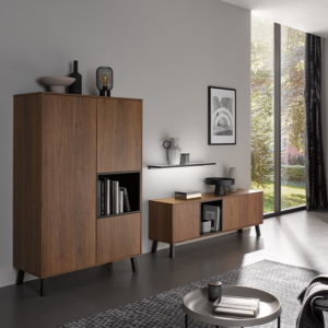 AV_6082GL_Nussbaum-elegant_AV7070GL_Industriestahl_Sideboard_Quadratisch